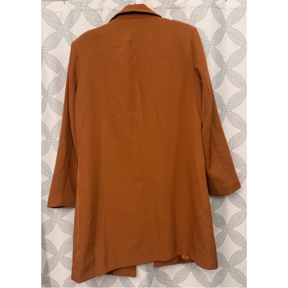 Brown Long Blazer Women's Large Coat Topper Jacket Casual Academia‎ Grandpacore - Picture 8 of 8